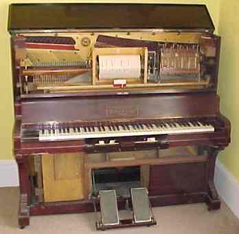 Inside a pianola